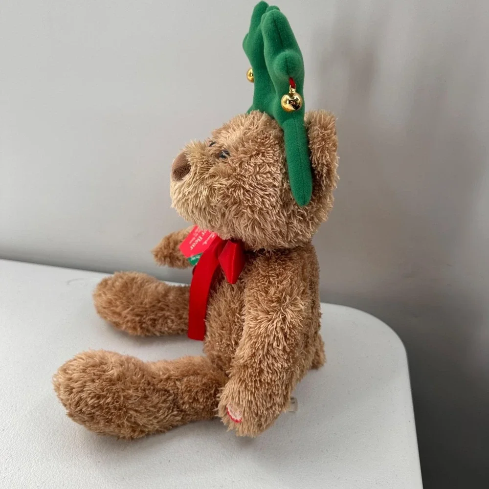 Hallmark Reindeer Bear‎ Plush Jingle Bells Sound & Red Bow Christmas Decor 14
